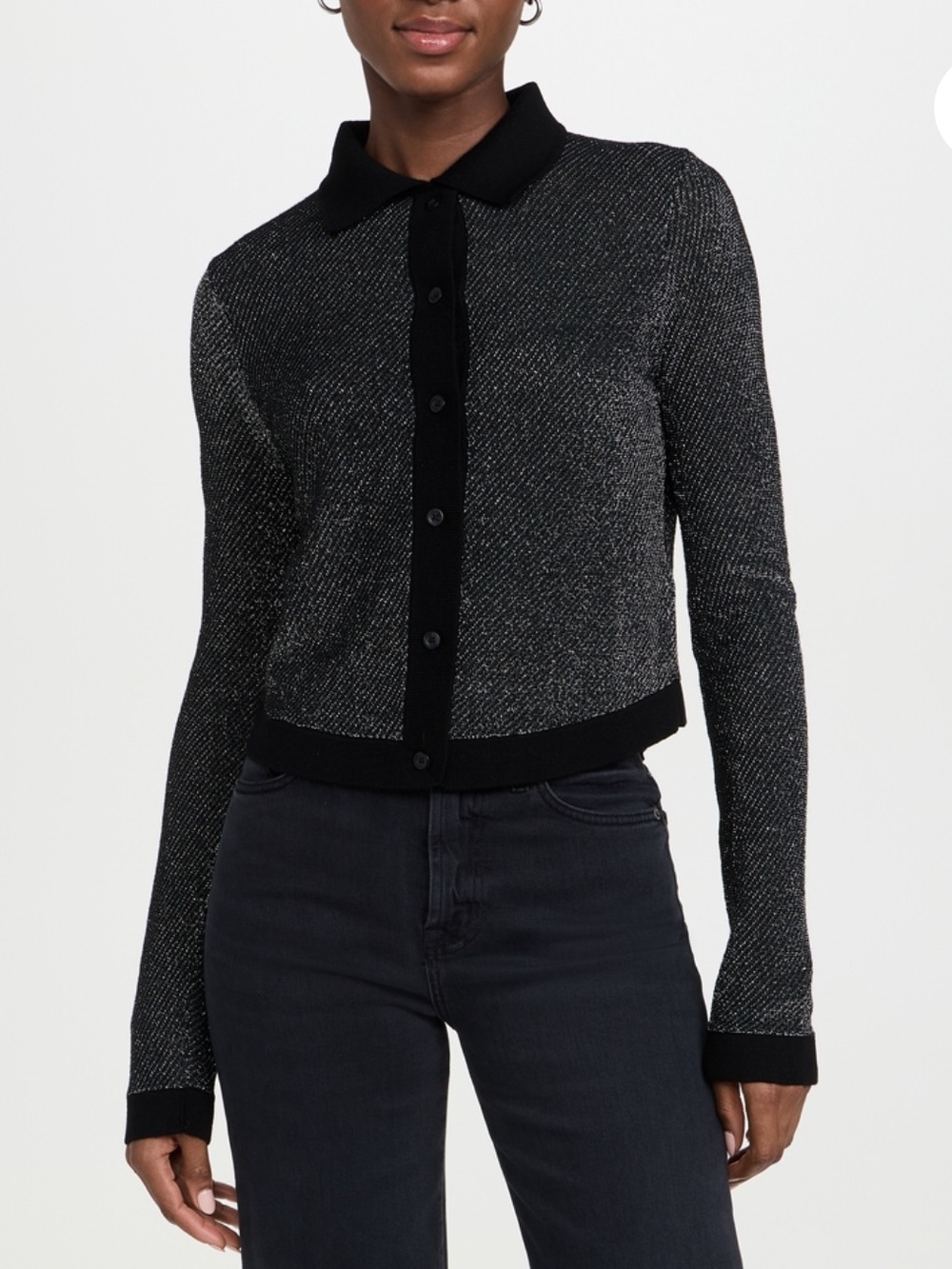 RE/DONE Gorgeous Lurex Shimmering Button Front Cardigan Sweater Sz M NWT $398!!